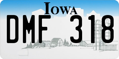 IA license plate DMF318