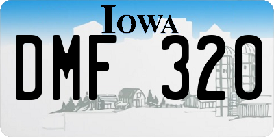 IA license plate DMF320
