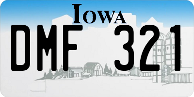 IA license plate DMF321