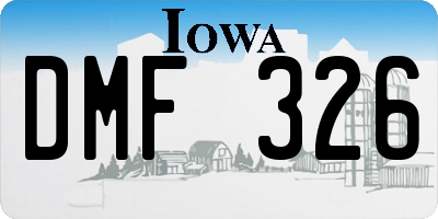 IA license plate DMF326