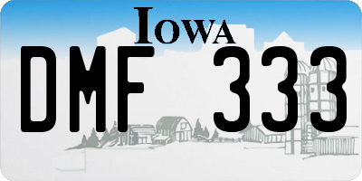 IA license plate DMF333