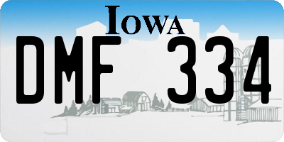 IA license plate DMF334
