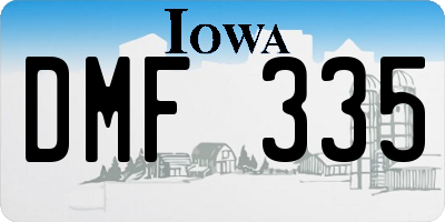 IA license plate DMF335