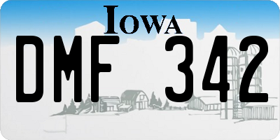 IA license plate DMF342
