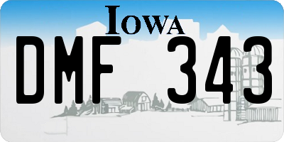 IA license plate DMF343