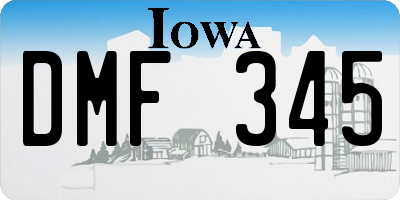 IA license plate DMF345