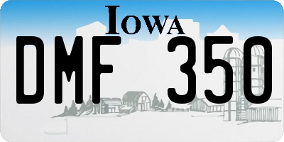 IA license plate DMF350