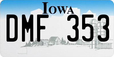 IA license plate DMF353