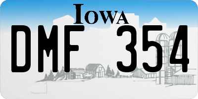 IA license plate DMF354