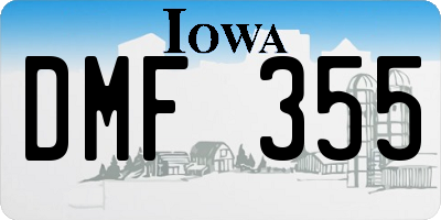 IA license plate DMF355