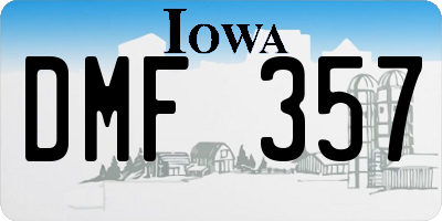 IA license plate DMF357