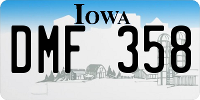 IA license plate DMF358