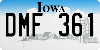 IA license plate DMF361