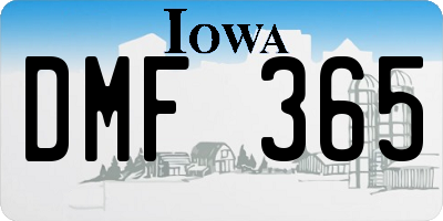 IA license plate DMF365