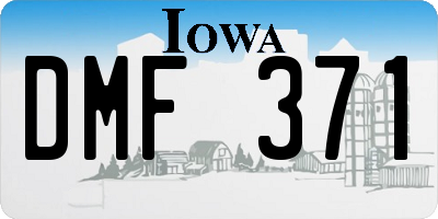 IA license plate DMF371