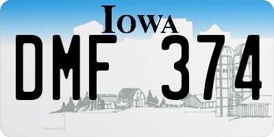 IA license plate DMF374