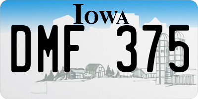 IA license plate DMF375