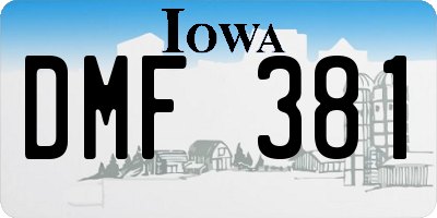 IA license plate DMF381