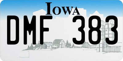 IA license plate DMF383