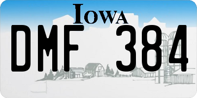IA license plate DMF384