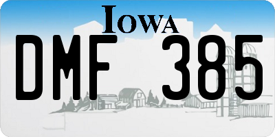 IA license plate DMF385