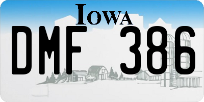 IA license plate DMF386