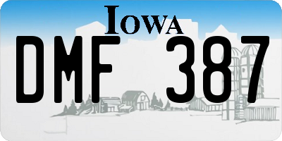 IA license plate DMF387
