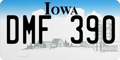 IA license plate DMF390