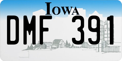 IA license plate DMF391