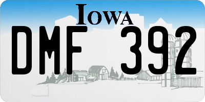 IA license plate DMF392