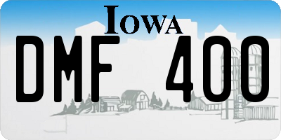 IA license plate DMF400