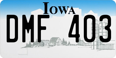IA license plate DMF403