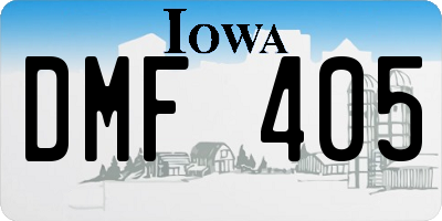 IA license plate DMF405
