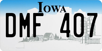 IA license plate DMF407