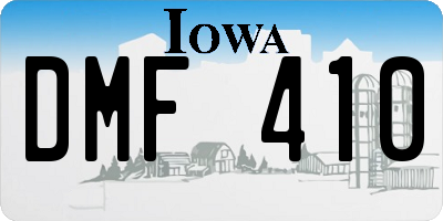 IA license plate DMF410