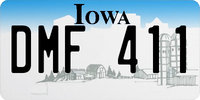 IA license plate DMF411