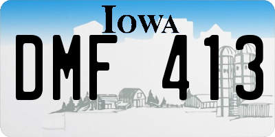 IA license plate DMF413