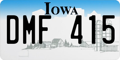 IA license plate DMF415
