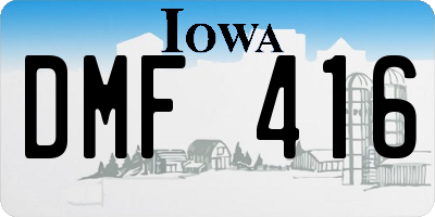 IA license plate DMF416