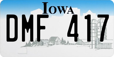 IA license plate DMF417
