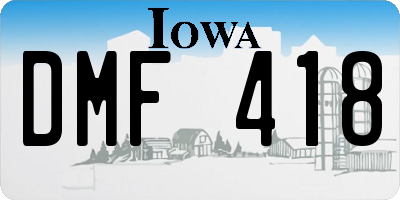 IA license plate DMF418