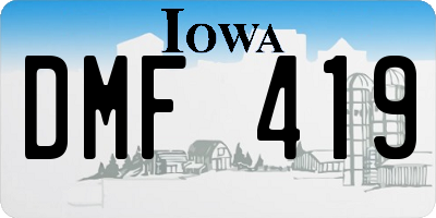 IA license plate DMF419