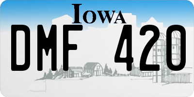 IA license plate DMF420