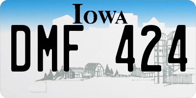 IA license plate DMF424