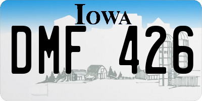 IA license plate DMF426