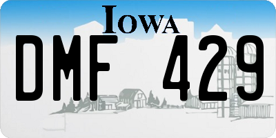 IA license plate DMF429