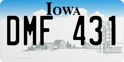 IA license plate DMF431