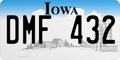 IA license plate DMF432