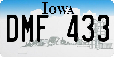 IA license plate DMF433