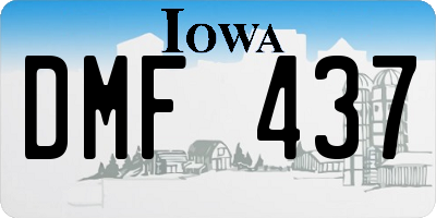 IA license plate DMF437